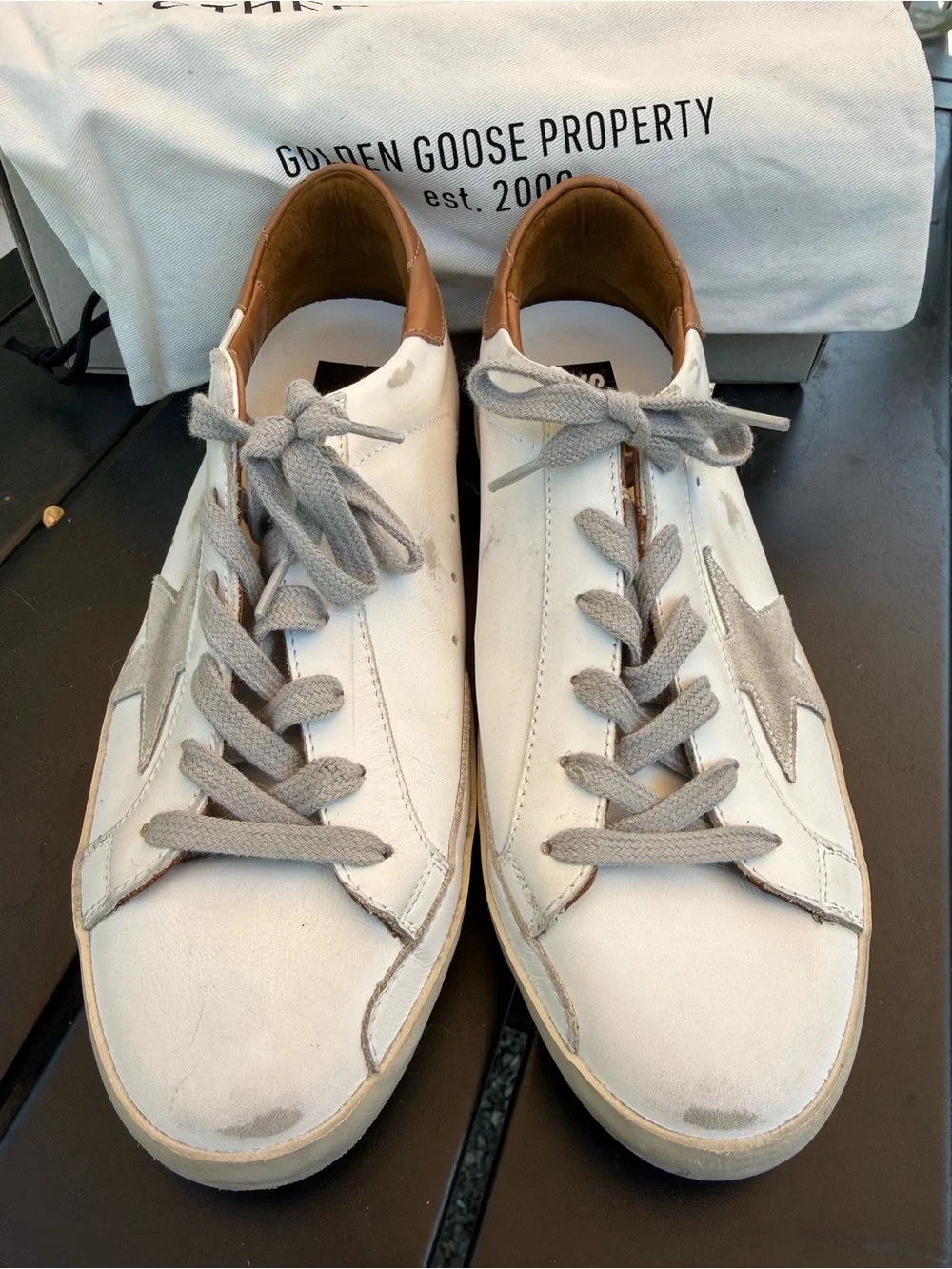 Golden Goose Super-Star Classic Sneakers White Ice Gray Brown 39
